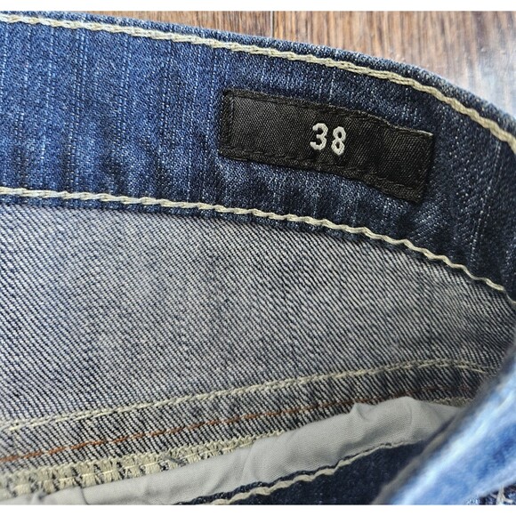 Affliction Men Jeans 38 Blue Denim Ace Distressed Straight Pockets Y2k 38x34 - Picture 5 of 16